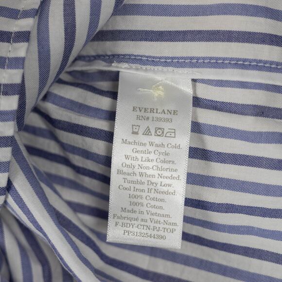 Everlane Small The Boxy Oxford Cropped Button Down Blue Stripe NWT - Picture 6 of 7